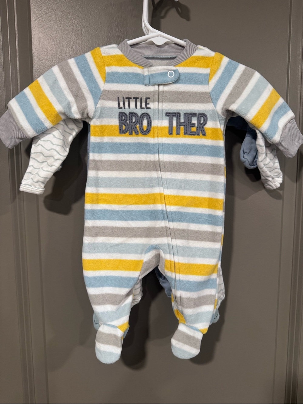 Three piece Newborn footed pajama lot